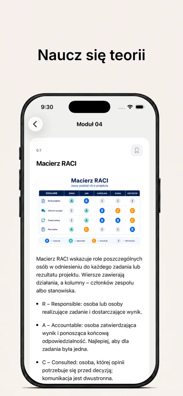 Akademia OP w aplikacji: teoria i objaśnienie macierzy RACI
